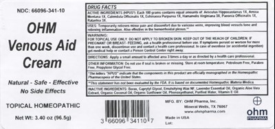 3.40oz Bottle Label (Venous Aid Cream)